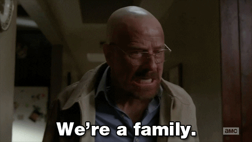 Walter White saying “We are a family” in Breaking Bad.