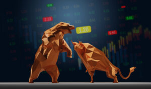 Bull and Bear Symbol with Stock Market Concept