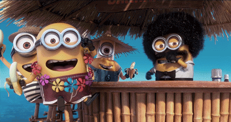 Costco travel beings a family of yellow animated minions to a luxury beach vacation
