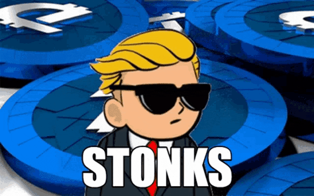 The Wallstreetbets subreddit mascot saying “stonks”