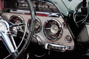 Interior of a 1959 classic convertible car